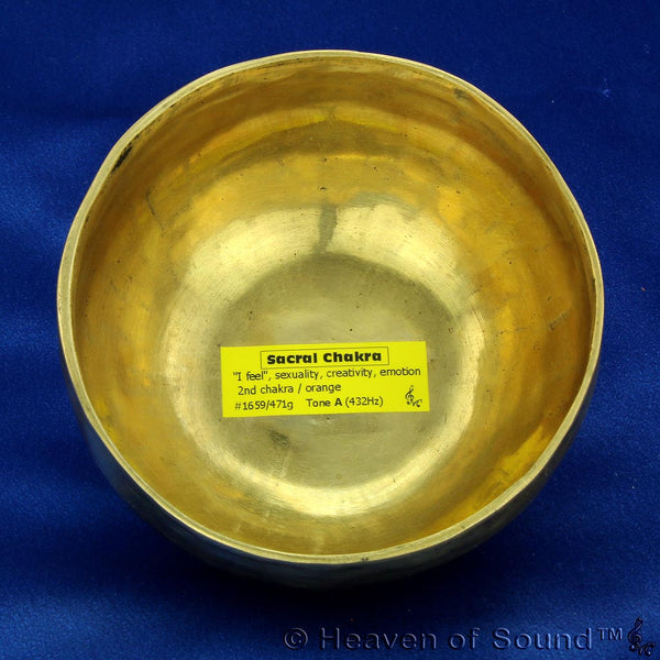 Tiny Bengali "Sacral Chakra " singing bowl #1659 to access feelings at Heaven of Sound - 1
