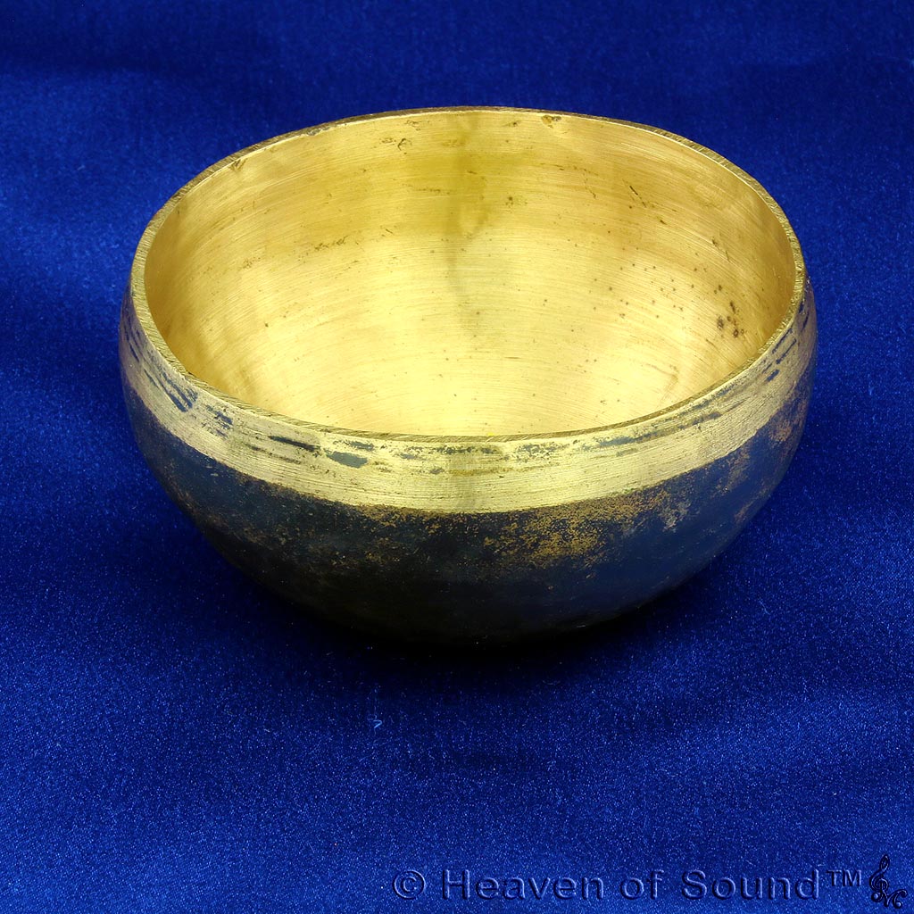 Black golden Bengali "Hopi Heart Tone" singing bowl #1661 for Inner Child Work & Self Healing at Heaven of Sound - 3