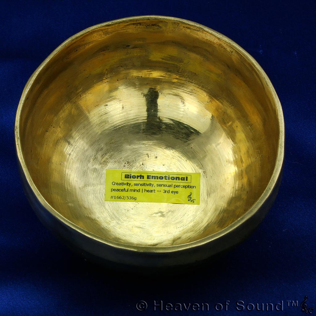Black golden "Biorhythm Emotional" singing bowl #1662 for peace & tolerance at Heaven of Sound - 1