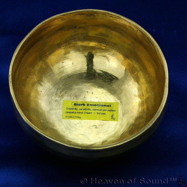 Black golden "Biorhythm Emotional" singing bowl #1662 for peace & tolerance at Heaven of Sound - 1