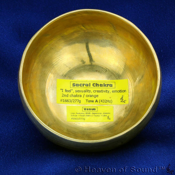 Tiny Bengali "Sacral Chakra + Venus" singing bowl #1663 for love & joy at Heaven of Sound - 1