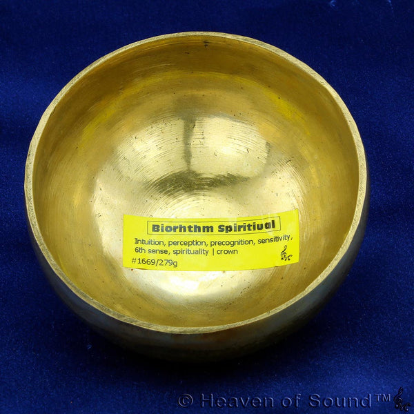 Tiny Bengali "Biorhythm Spiritual" singing bowl #1669 for meditation & spirituality at Heaven of Sound - 1