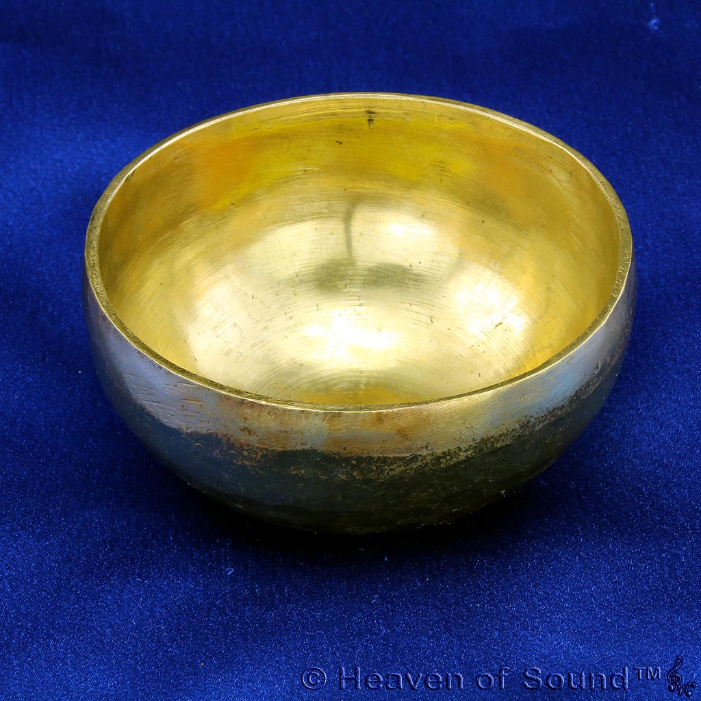Black golden Bengali "Biorhythm Spiritual" singing bowl #1669 for meditation & spirituality at Heaven of Sound - 3