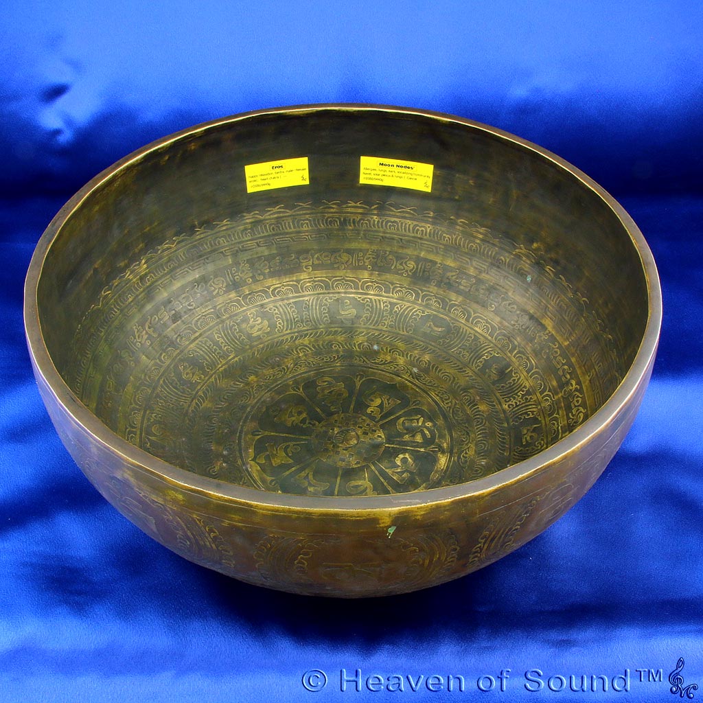 Stunning etched Tantra & Happiness bowl #0586 "Eros", only at Heaven of Sound