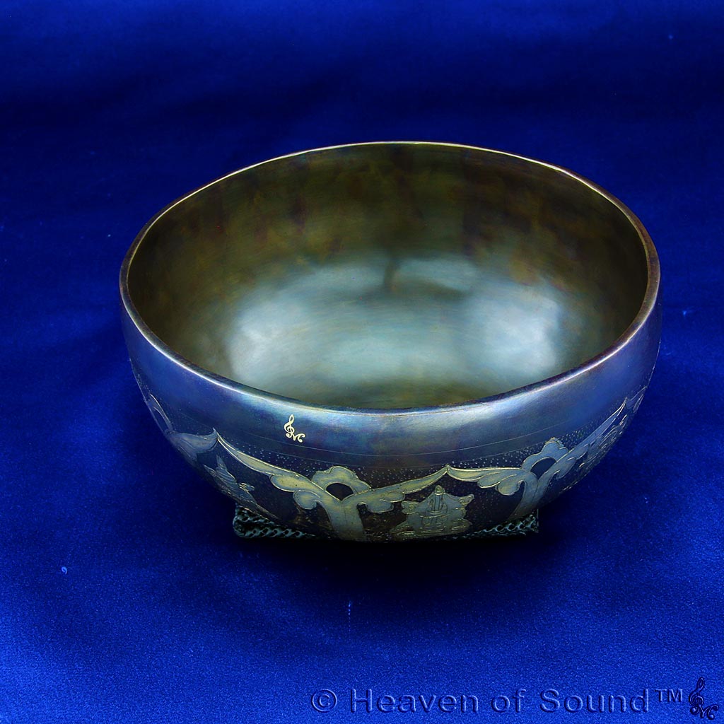 Etched + engraved certified singing bowl "Sacral Chakra", #BEEH5262 from Heaven of Sound - 4