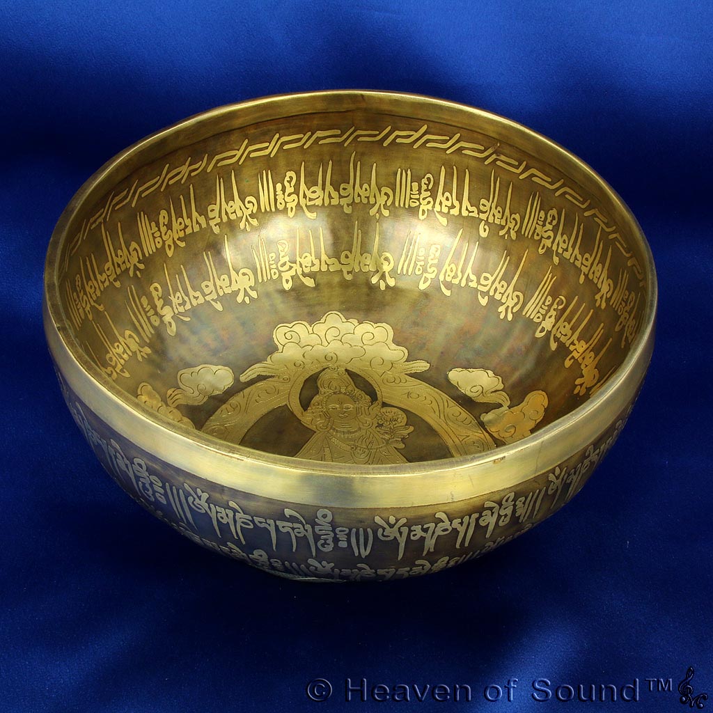 Etched & Engraved "Alpha Wave" & "Biorhythm Spirit" singing bowl #6177, for enlightened meditation - exclusively at Heaven of Sound - 3