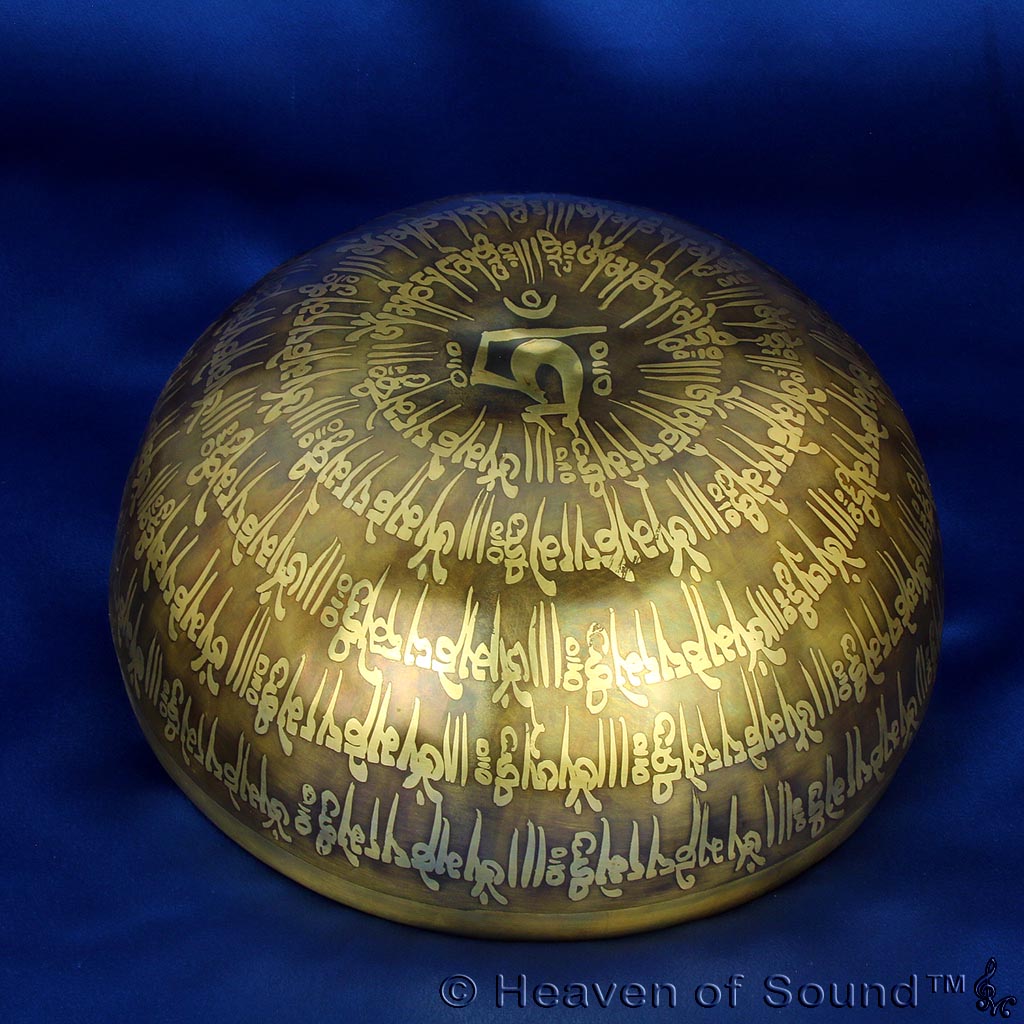 Etched & Engraved "Alpha Wave" & "Biorhythm Spirit" singing bowl #6177, for enlightened meditation - exclusively at Heaven of Sound - 4