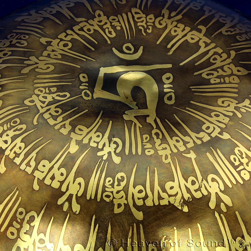 Etched & Engraved "Alpha Wave" & "Biorhythm Spirit" singing bowl #6177, for enlightened meditation - exclusively at Heaven of Sound - 5