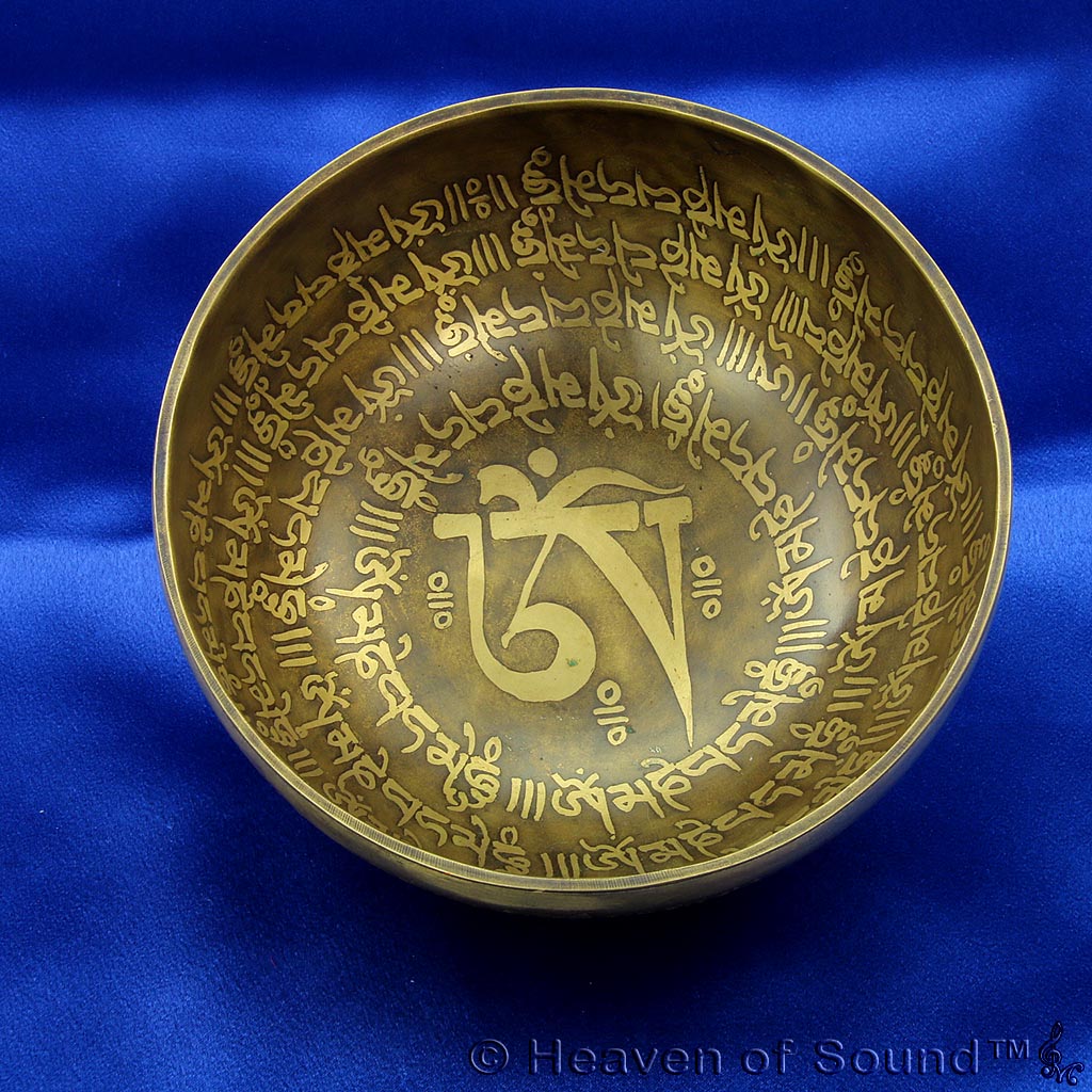 Gift boxed singing bowl set, OM etched certified healing bowl "Lilith", #BEOH5226 with felt stick and pad from Heaven of Sound - 3