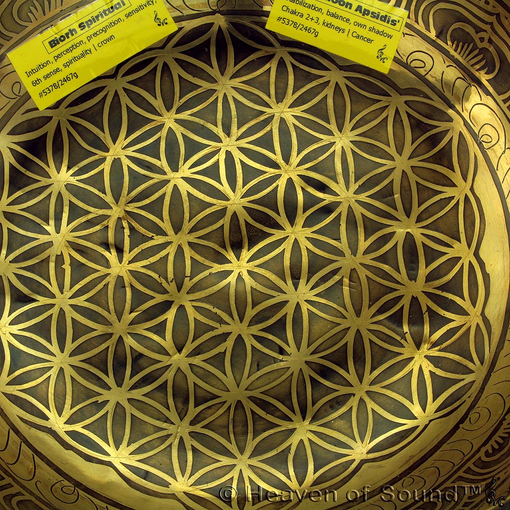 Flower of Life Himalayan Bowl "Bio Spiritual" with "Lilith" overtone #5378 for Spiritual Healing at Heaven of Sound