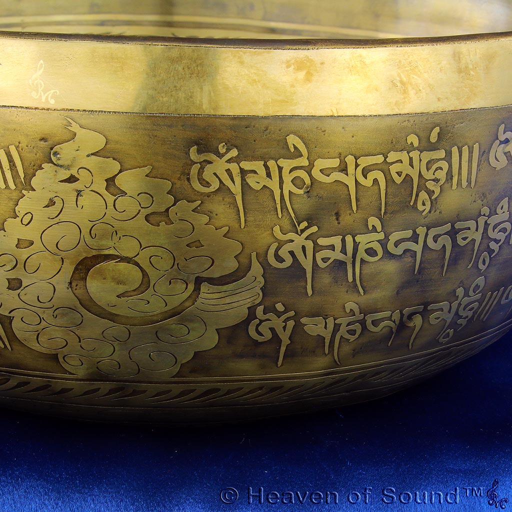Etched & Engraved Singing Bowl "Bio Spiritual" with "Lilith" overtone #5378 for Spiritual Healing at Heaven of Sound