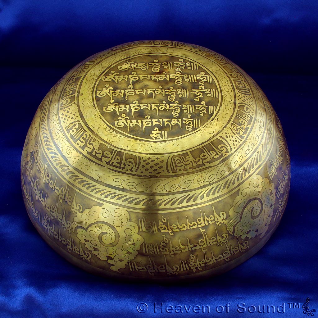 Masterly Etched & Engraved Singing Bowl "Bio Spiritual" with "Lilith" overtone #5378 for Spiritual Healing at Heaven of Sound