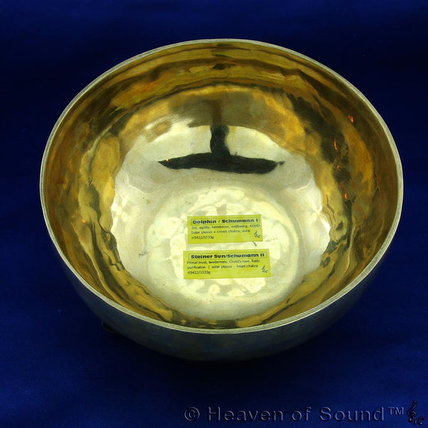 Polished "Dolphin" & "Steiner Sun" singing bowl #5422 for Joy & primal trust at Heaven of Sound - 1