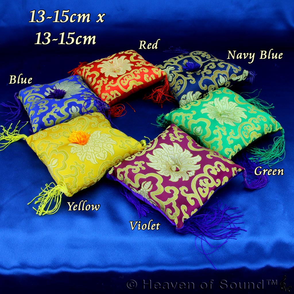 Singing Bowl Brocaded Silk Square Cushions  - Heaven of Sound - 1