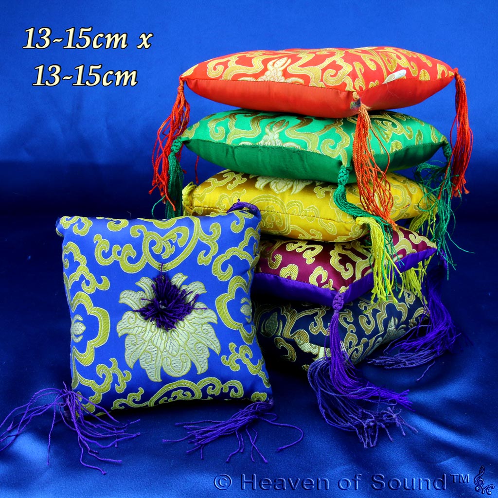 Singing Bowl Brocaded Silk Square Cushions  - Heaven of Sound - 2