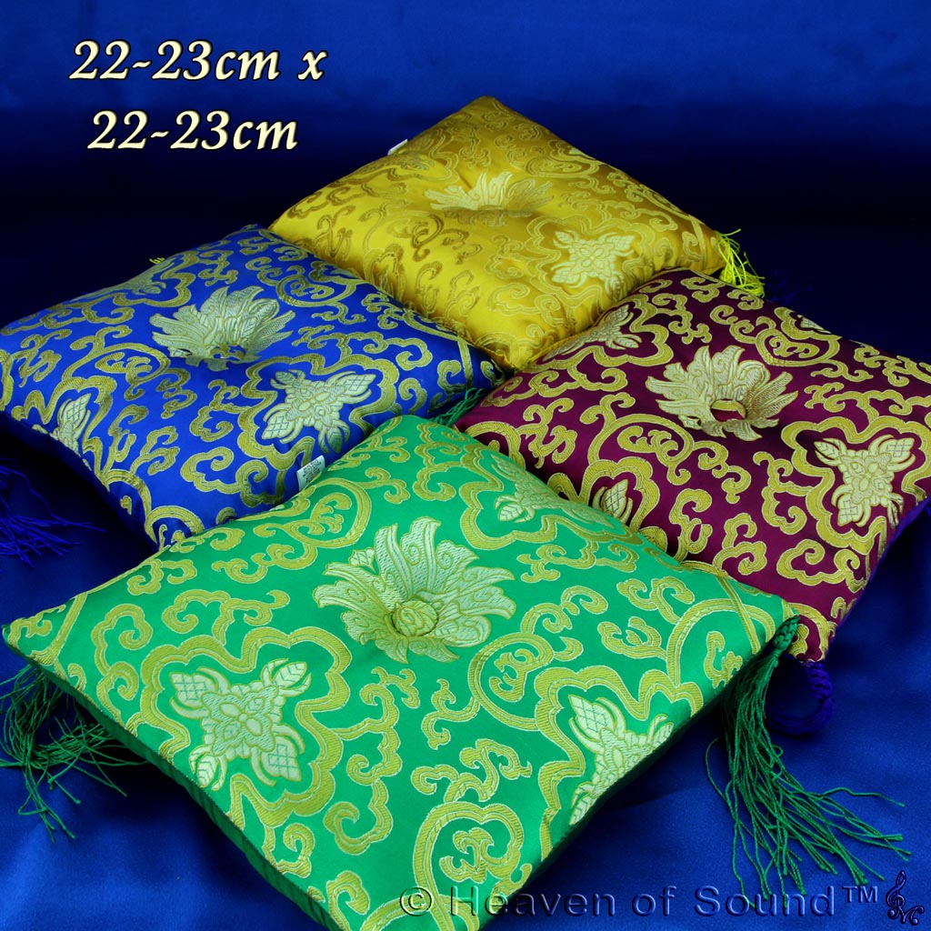 Singing Bowl Brocaded Silk Square Cushions  - Heaven of Sound - 5