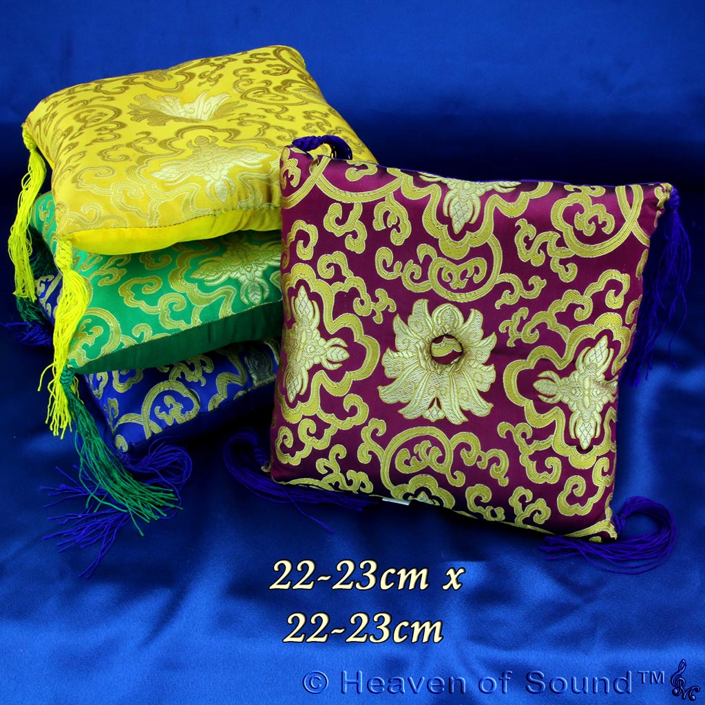 Singing Bowl Brocaded Silk Square Cushions  - Heaven of Sound - 6