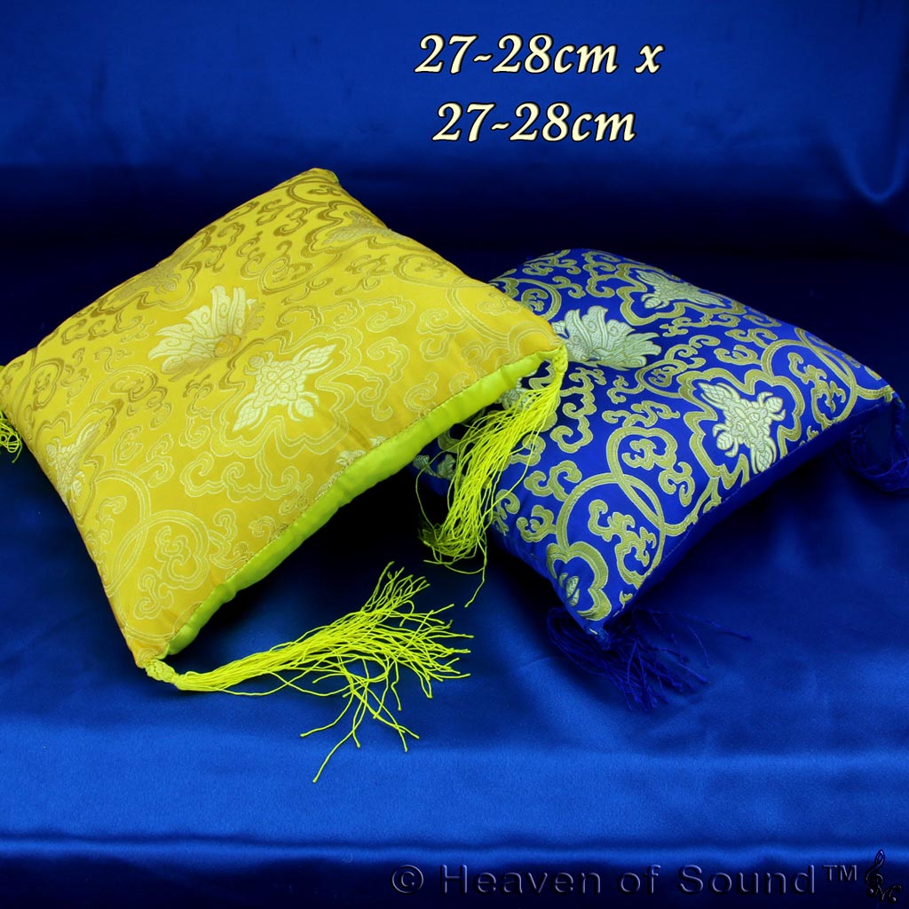 Singing Bowl Brocaded Silk Square Cushions  - Heaven of Sound - 7