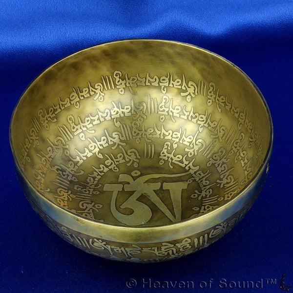 OM etched planetary singing bowl "Earth Day Star + Sun", #BEOH5196, from Heaven of Sound - 3