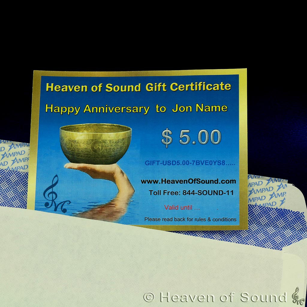 A Gift Certificate for Shopping at Heaven of Sound $5.00 - Black Friday Deal at Heaven of Sound - 2