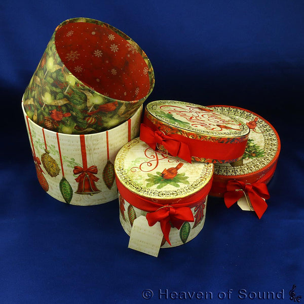 Christmas Gift Boxes for wrapping your Tibetan Singing Bowls & ... Round / Small - Heaven of Sound - 1