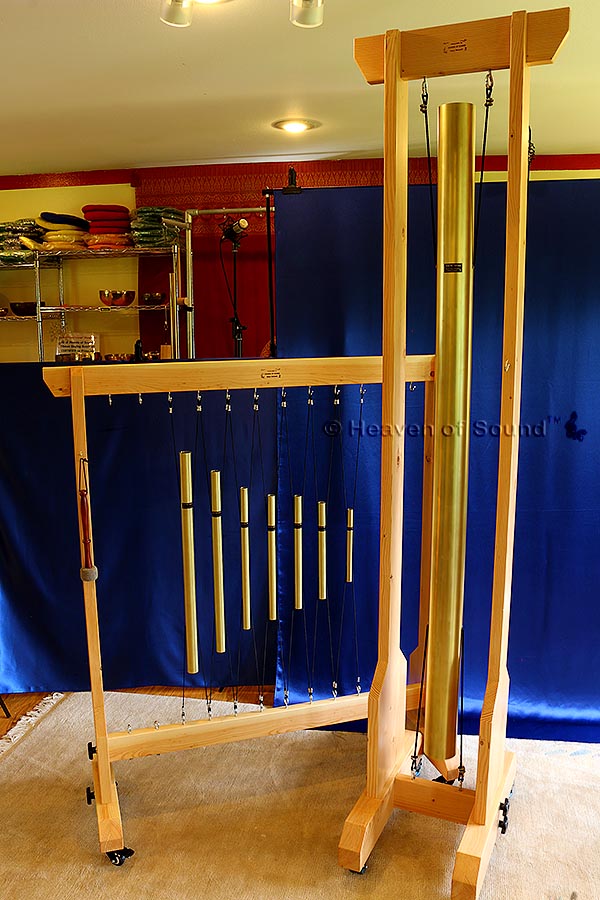 7 + 1 Custom made special tuned Tubular Bells with 2 wooden stands, Kevin C.