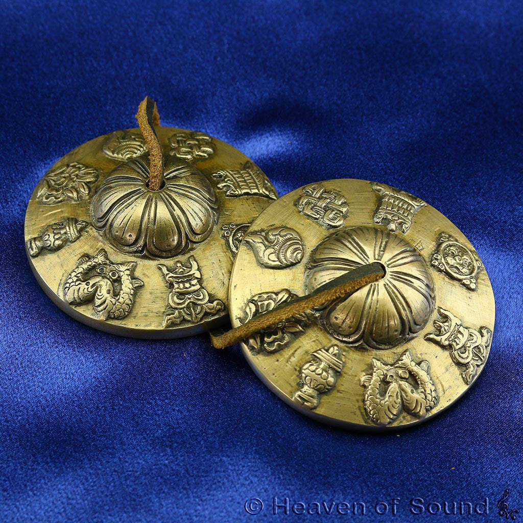 Tingsha / Tibetan Cymbal Ashtamangala Large - Heaven of Sound - 3
